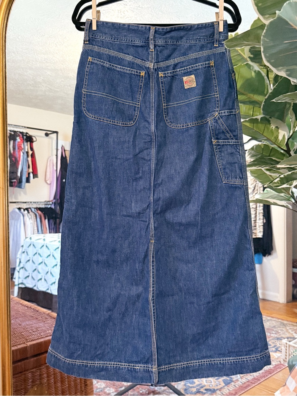 Vintage Diesel denim maxi jean skirt
